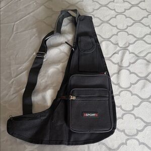 Sporto Black Crossbody Sling Bag for Men